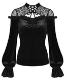 Dark In Love Fateless Gothic Velvet & Lace Top