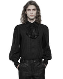 Punk Rave Mens Gothic Regency Shirt Top Black Jabot Cravat Tie Steampunk Vampire
