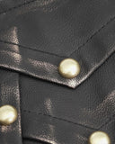 Devil Fashion Mens Steampunk Gothic Belt Corset Girdle Bronze Brown Faux Leather