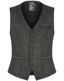 Punk Rave Mens Ottensian Steampunk Waistcoat Vest - Black & Gold