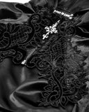 Dark In Love Long Gothic Aristocrat Velvet & Guiture Lace Hooded Cloak Jacket