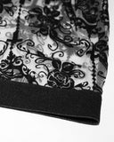 Devil Fashion Womens Sheer Flocked Skull Cameo Leggings