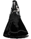 Punk Rave Black Rose Gothic Wedding Veil