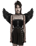 Punk Rave Womens Fallen Angel Gothic Feathered Wings Harness - Black