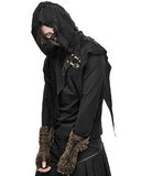 Devil Fashion Mens Apocalyptic Punk Hooded Top Black Dieselpunk Goth Cowl Hoodie