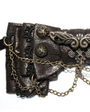 Devil Fashion Steampunk Bow Tie - Brown Faux Leather