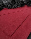 Devil Fashion Whispering Forest Womens Gothic Coat - Red & Black