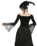Dark In Love Dark Courtesan Gothic Lolita Off Shoulder Velvet Top