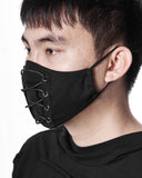 Punk Rave Gothic Face Mask - Black With Corset Lacing