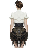 Devil Fashion Philodendron Cincher Corset Belt - Black Faux Leather