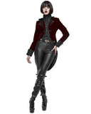 Devil Fashion Tresillian Womens Gothic Tailcoat - Red & Black