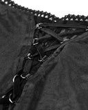 Dark In Love Diascia Gothic Velvet Top - Skull Cameo Mesh