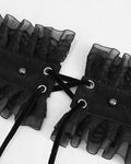 Devil Fashion Womens Gothic Jacquard & Lace Frill Cincher Corset Belt