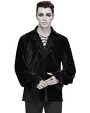 Devil Fashion Mens Gothic Poet Pirate Shirt Top Black Velvet Steampunk Vampire