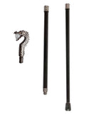 Penny Dreadful Gothic Steampunk Dragon Swaggering Cane - Clear Glass Orb
