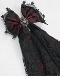 Devil Fashion Gothic Lace Bow Cravat - Red & Black