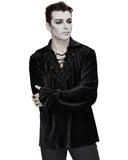 Devil Fashion Mens Gothic Poet Pirate Shirt Top Black Velvet Steampunk Vampire