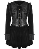 Dark In Love Gothic Lolita Spliced Velvet & Lace Mini Dress