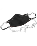 Punk Rave Womens Gothic Punk Chic Face Covering Mask Red Black Plaid Lace Chains