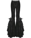 Eva Lady Gothic Embossed Velvet Rose Lace Flared Pants/Leggings