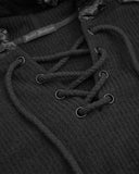 Devil Fashion Mens Dieselpunk Hooded Top Black Gothic Punk Apocalyptic Hoodie