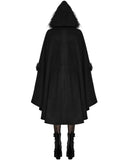 Dark In Love Womens Gothic Lolita Faux Fur Trim Hooded Cloak