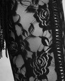 Eva Lady Gothic Frilled Rose Lace Leggings