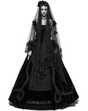 Punk Rave Black Rose Gothic Wedding Veil