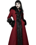 Devil Fashion Whispering Forest Womens Gothic Coat - Red & Black