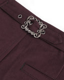 Devil Fashion Mens Gothic Steampunk Formal Dress Pants Trousers Wine Red Black