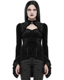 Punk Rave Shadowflower Womens Gothic Velvet Top