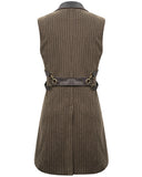 Devil Fashion Elphinstone Mens Long Steampunk Waistcoat Vest - Brown