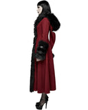 Devil Fashion Whispering Forest Womens Gothic Coat - Red & Black