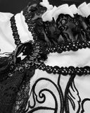 Devil Fashion Calpernicus Mens Gothic Shirt & Cravat - White