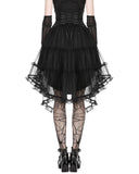 Dark In Love Gothic Lace & Mesh Open Front Corset Skirt