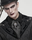 Devil Fashion Mens Gothic Aristocrat Paisley Ascot Neck Tie - Black