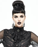 Devil Fashion Chiffon Lace Jabot Cravat - Black