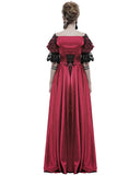Punk Rave Crimson Bride Gothic Wedding Dress