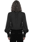 Punk Rave Mens Gothic Regency Shirt Top Black Jabot Cravat Tie Steampunk Vampire