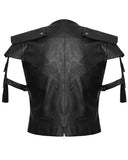 Punk Rave Nightwatch Faux Leather Waistcoat Vest - Black