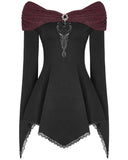 Punk Rave Morgana Womens Top - Black & Red