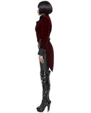 Devil Fashion Tresillian Womens Gothic Tailcoat - Red & Black