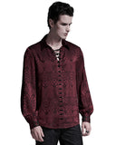 Punk Rave Mens Serpentine Gothic Dandy Shirt - Red
