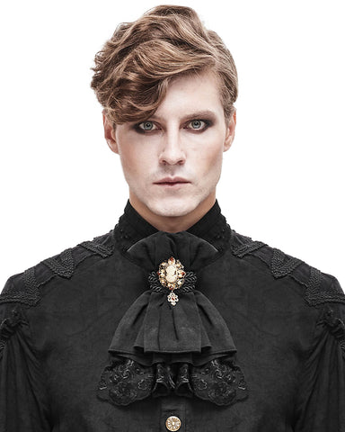 Devil Fashion Ellisandor Gothic Jabot Cravat Tie - Black