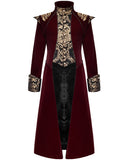 Devil Fashion Marcellus Mens Gothic Coat - Red & Black