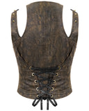 Devil Fashion Legion Womens Steampunk Corset Top - Brown