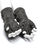 Punk Rave Mens Dieselpunk Engineer Gloves - Grey