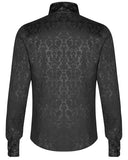 Punk Rave Archeleus Mens Gothic Shirt - Black Brocade