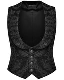 Devil Fashion Draeden Mens Steampunk Waistcoat Vest - Black Damask