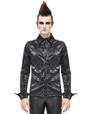 Devil Fashion Data Corruption Mens Cyberpunk Pleated Shirt
